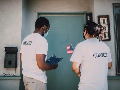 Two volunteers working for an NGO in America